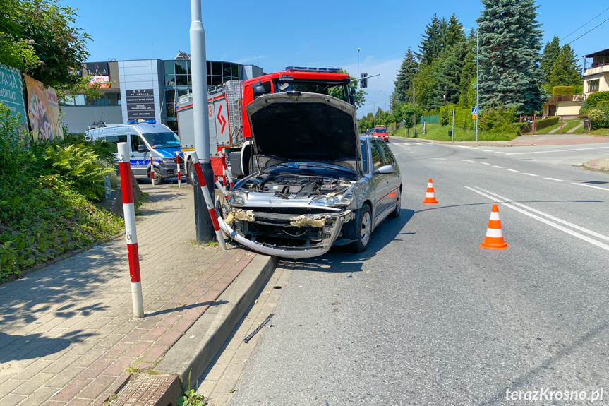 Kolizja w Krośnie ze śmieciarką