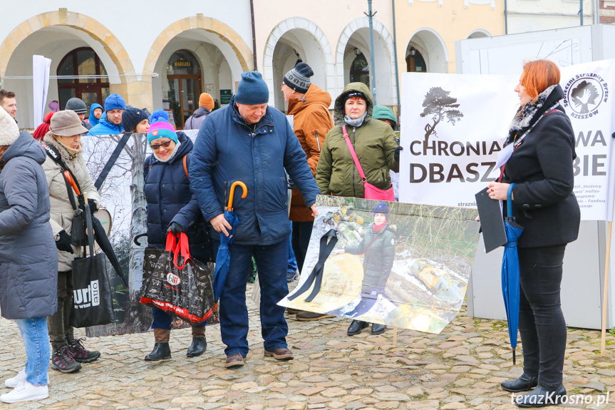 Marsz żałoby dla drzew w Krośnie