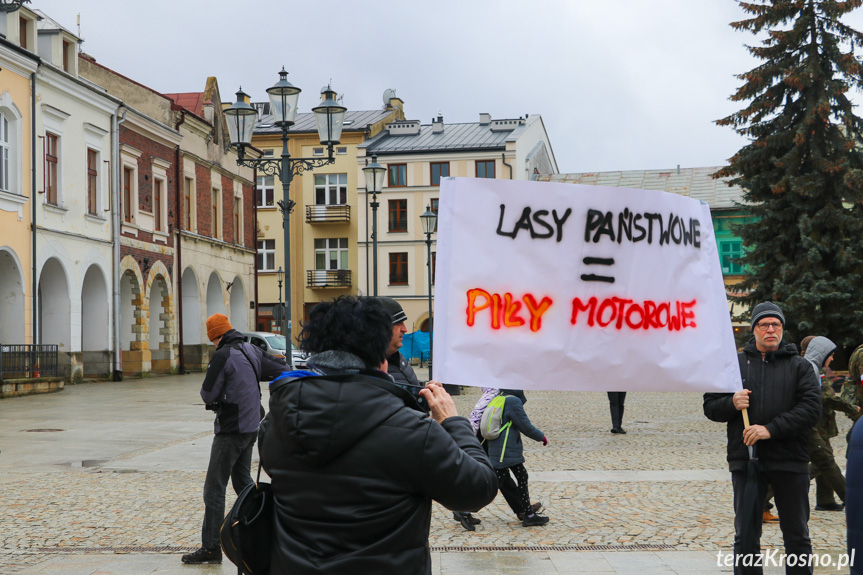 Marsz żałoby dla drzew w Krośnie