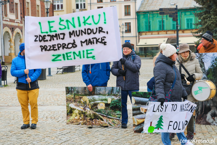 Marsz żałoby dla drzew w Krośnie