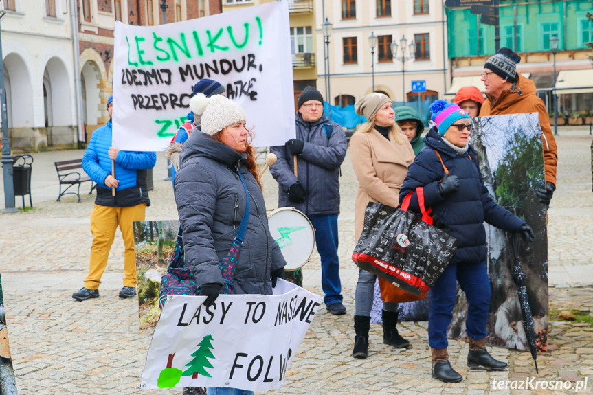 Marsz żałoby dla drzew w Krośnie