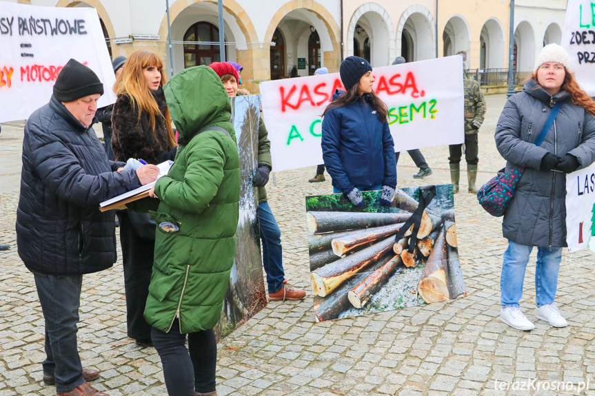 Marsz żałoby dla drzew w Krośnie