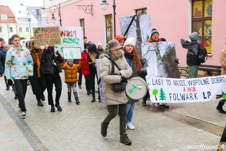 Marsz żałoby dla drzew w Krośnie