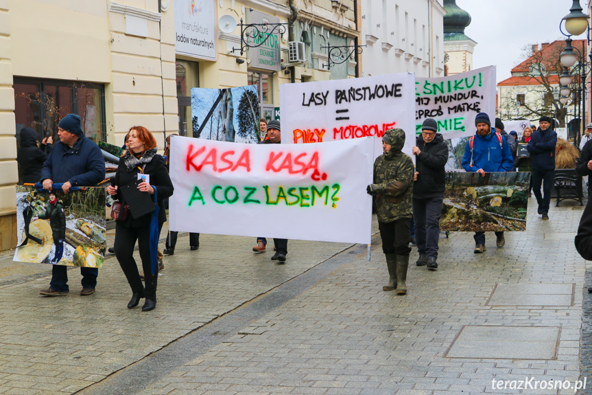 Marsz żałoby dla drzew w Krośnie