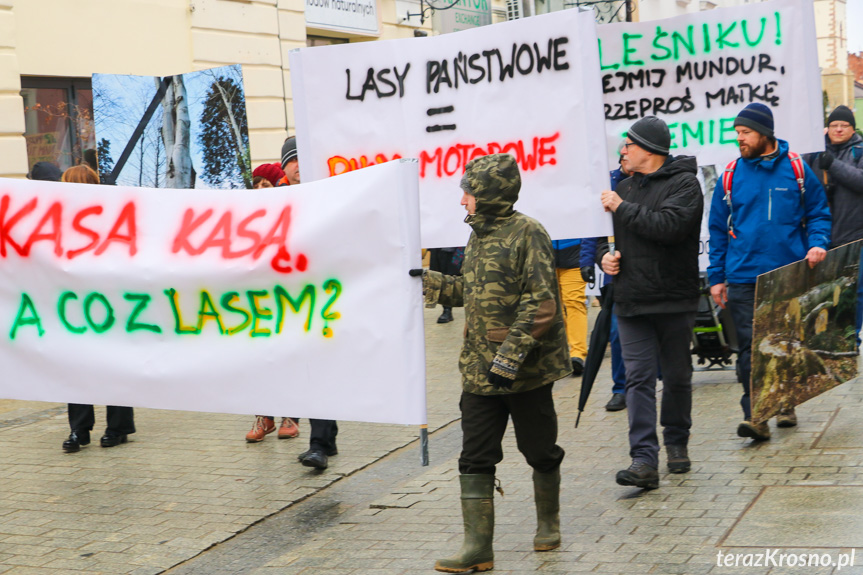 Marsz żałoby dla drzew w Krośnie