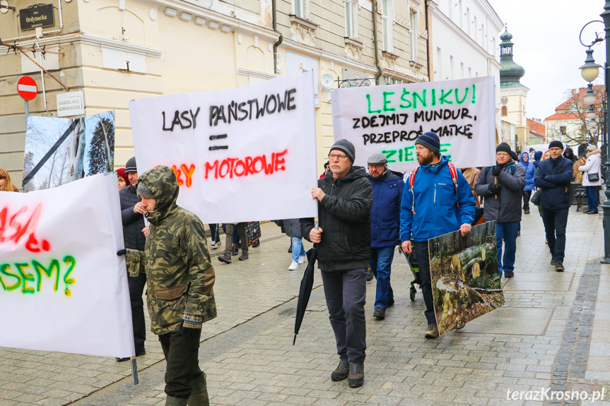 Marsz żałoby dla drzew w Krośnie