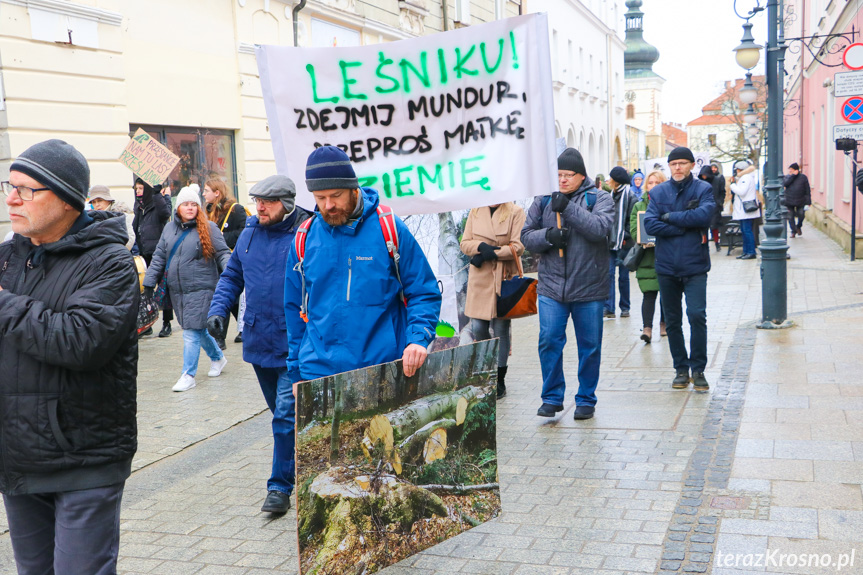 Marsz żałoby dla drzew w Krośnie