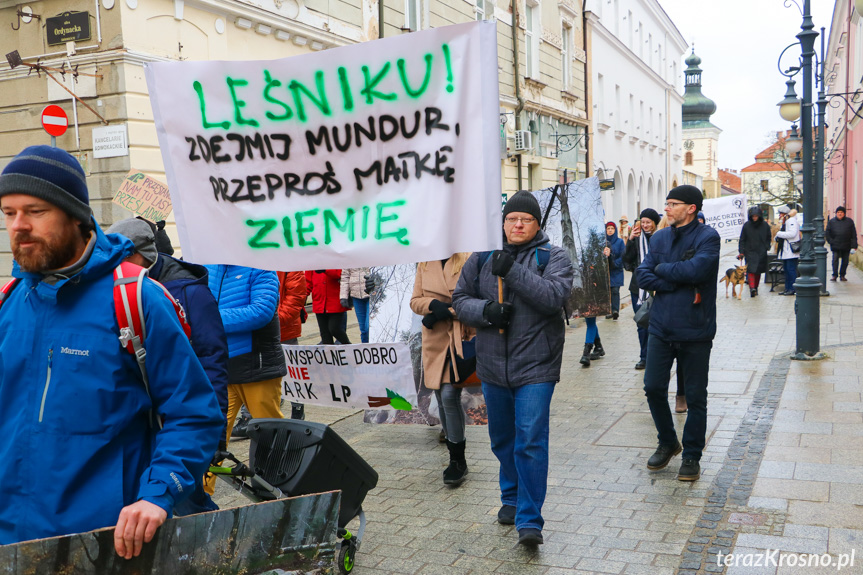 Marsz żałoby dla drzew w Krośnie