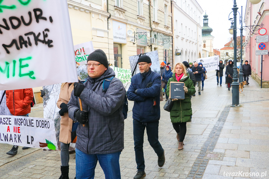 Marsz żałoby dla drzew w Krośnie