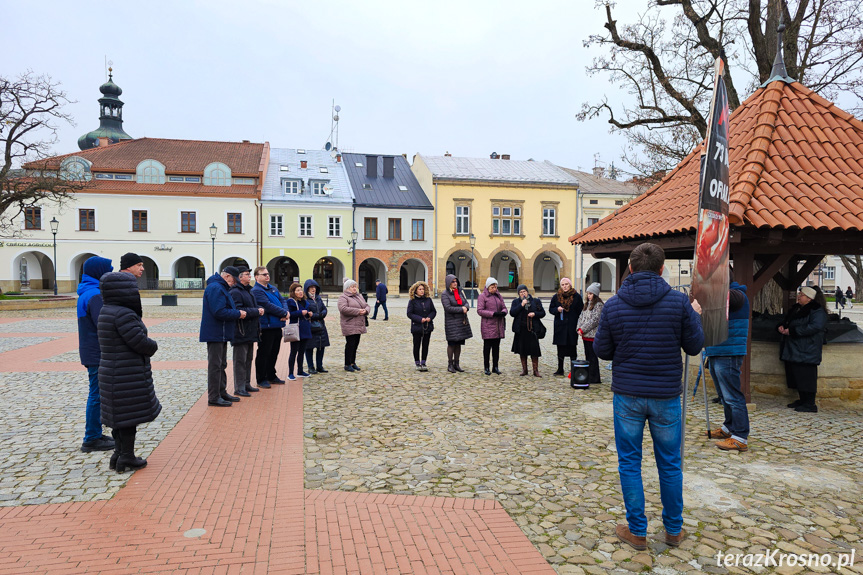 Modlitwa na rynku w Krośnie