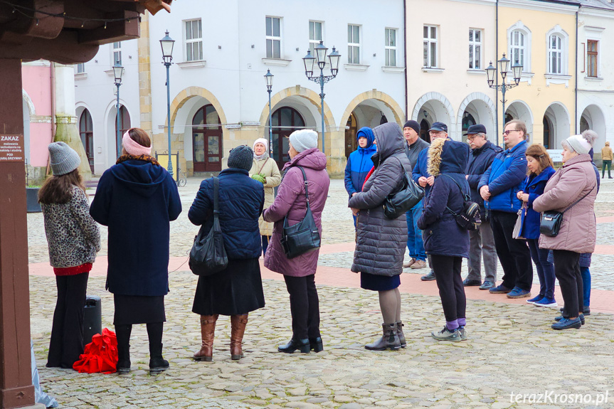 Modlitwa na rynku w Krośnie