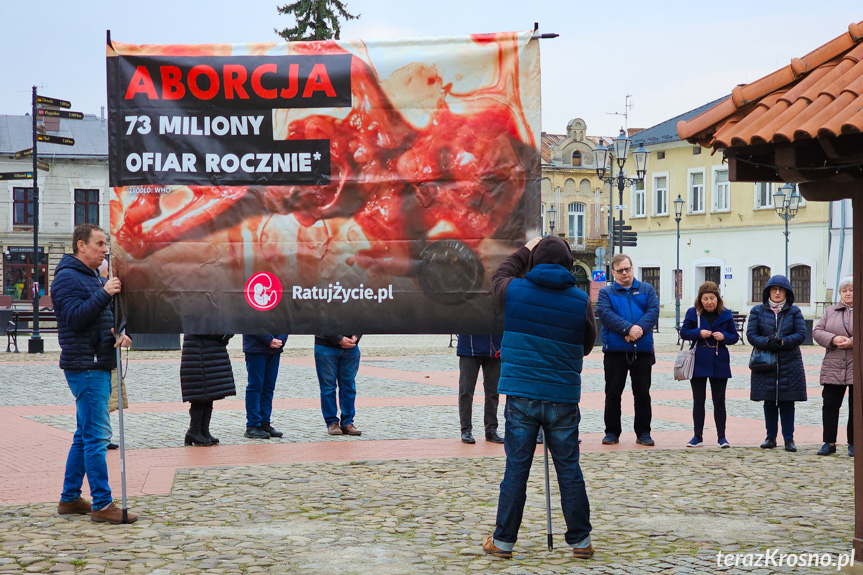 Modlitwa na rynku w Krośnie