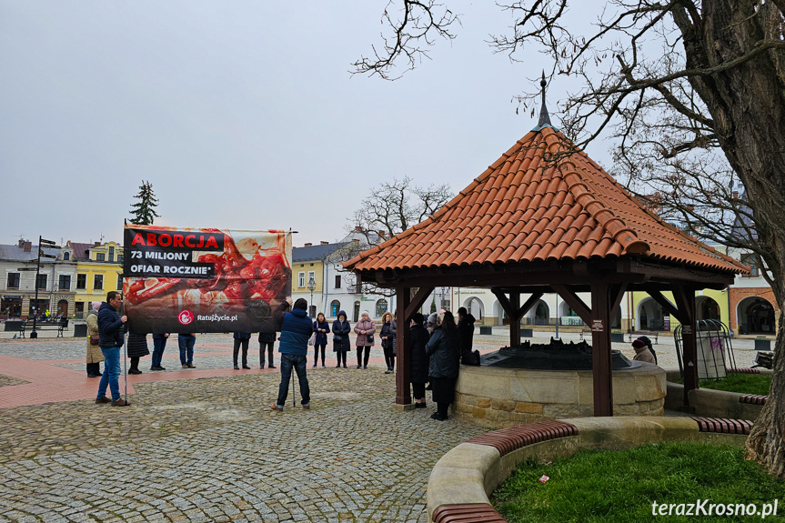 Modlitwa na rynku w Krośnie