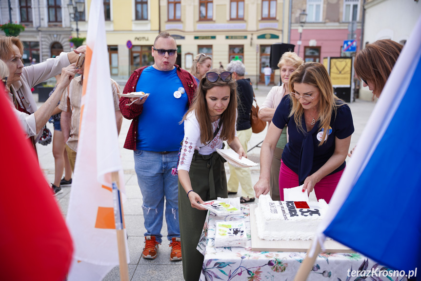 Otwarcie wystawy na rynku w Krośnie