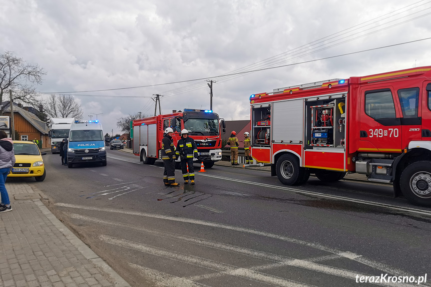 Potrącenie pieszego w Miejscu Piastowym przez cysternę