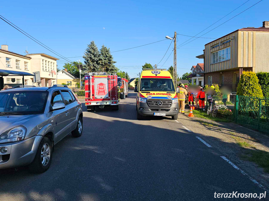 Potrącenie rowerzystki w Dobieszynie