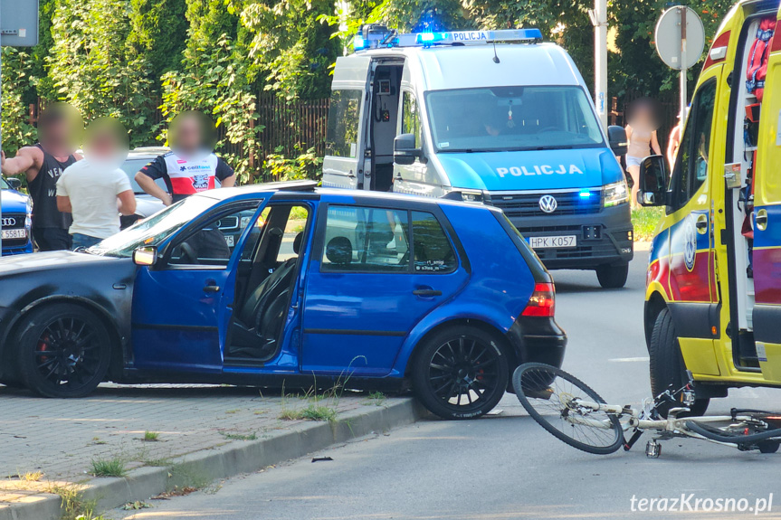 Potrącenie rowerzysty na Batorego