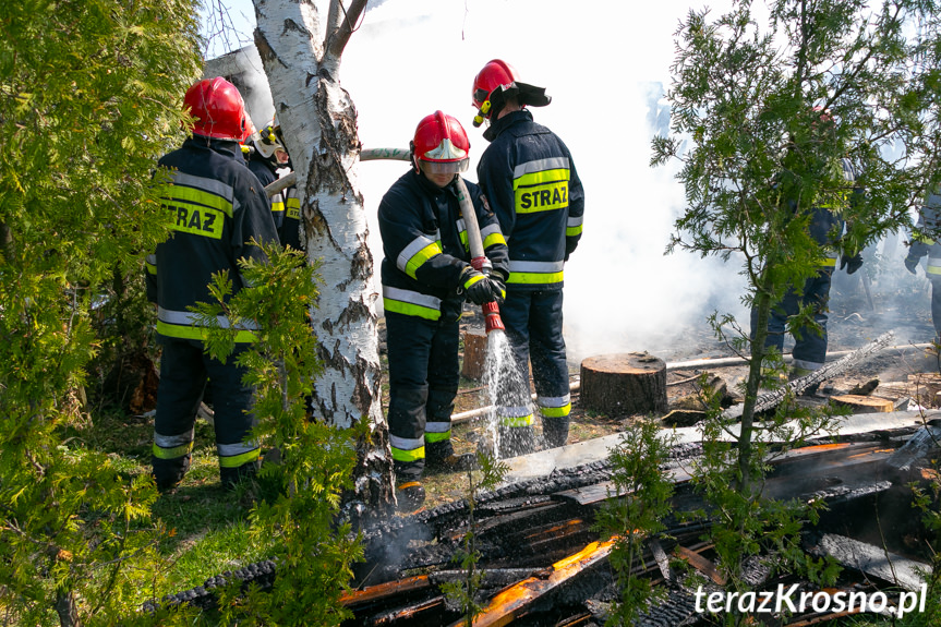 Pożar altany w Pustynach