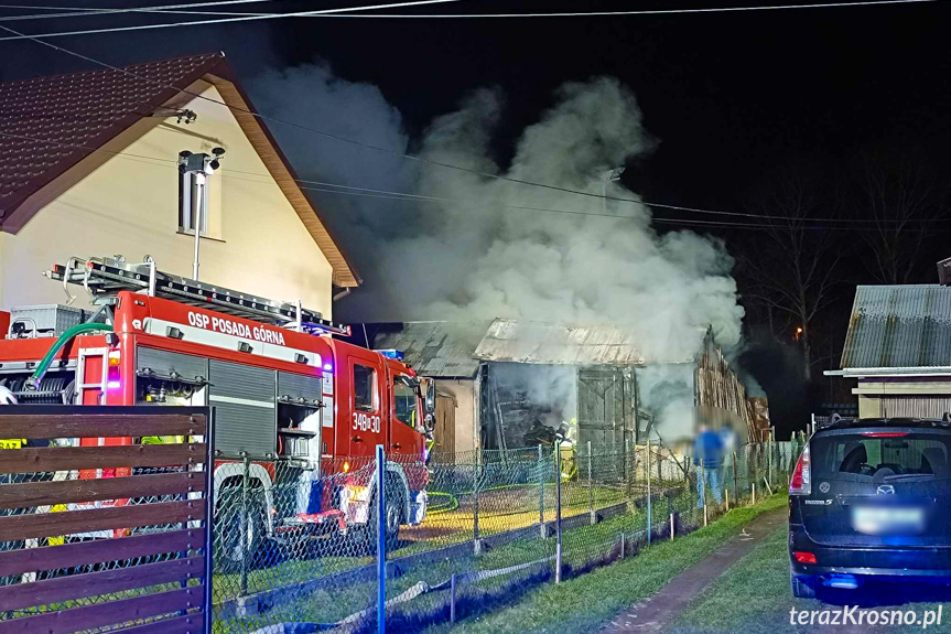 Pożar budynku gospodarczego Posada Górna