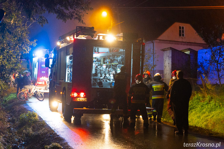 Pożar budynku gospodarczego w Długiem