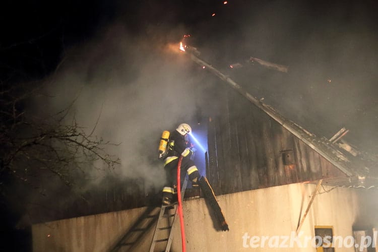 Pożar budynku gospodarczego we Wrocance