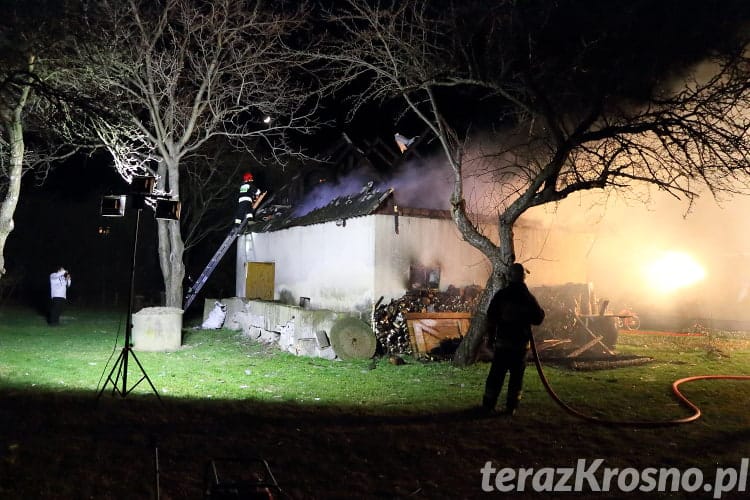 Pożar budynku gospodarczego we Wrocance