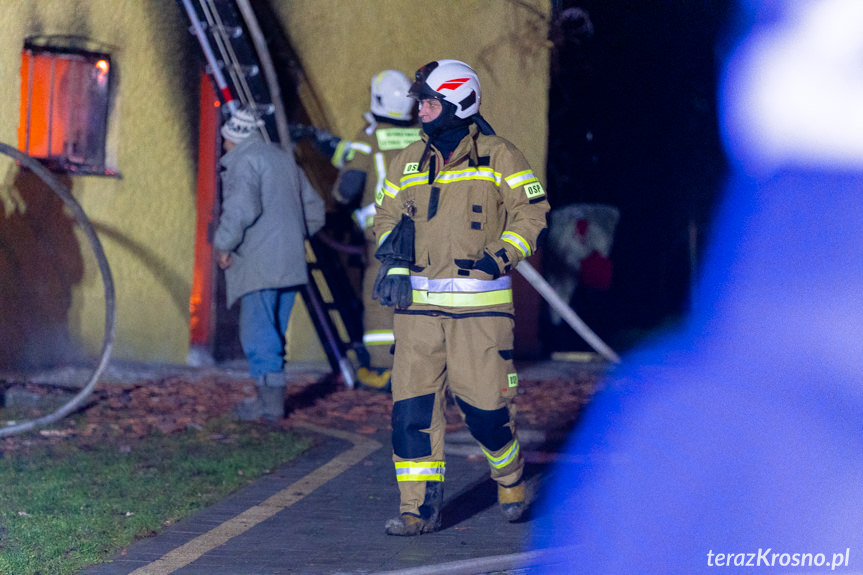 Pożar budynku gospodarczego w Klimkówce