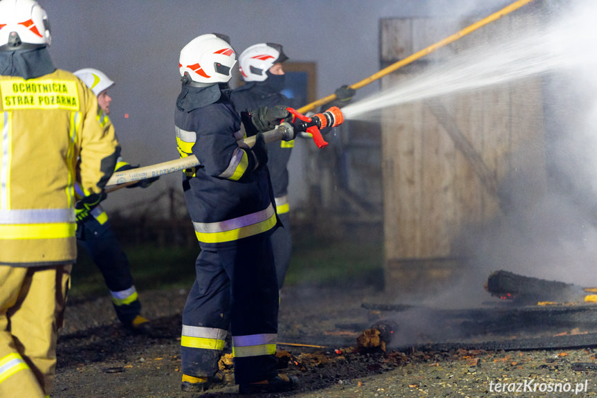 Pożar budynku gospodarczego w Klimkówce