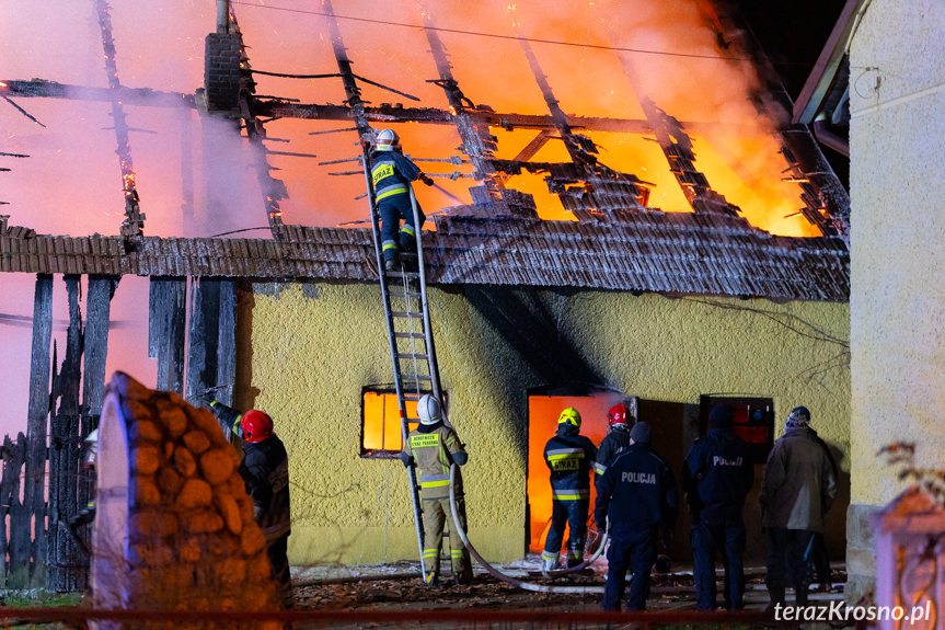 Pożar budynku gospodarczego w Klimkówce