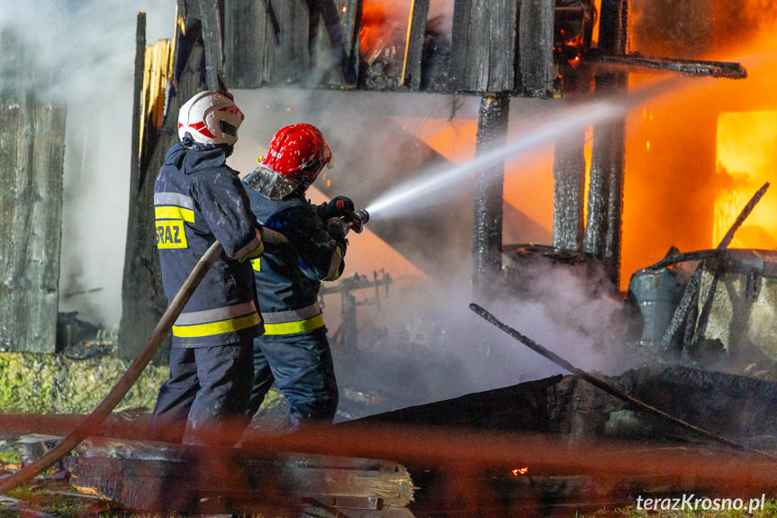 Pożar budynku gospodarczego w Klimkówce