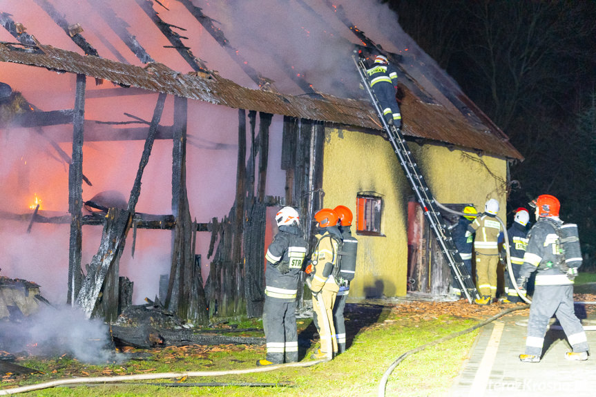 Pożar budynku gospodarczego w Klimkówce