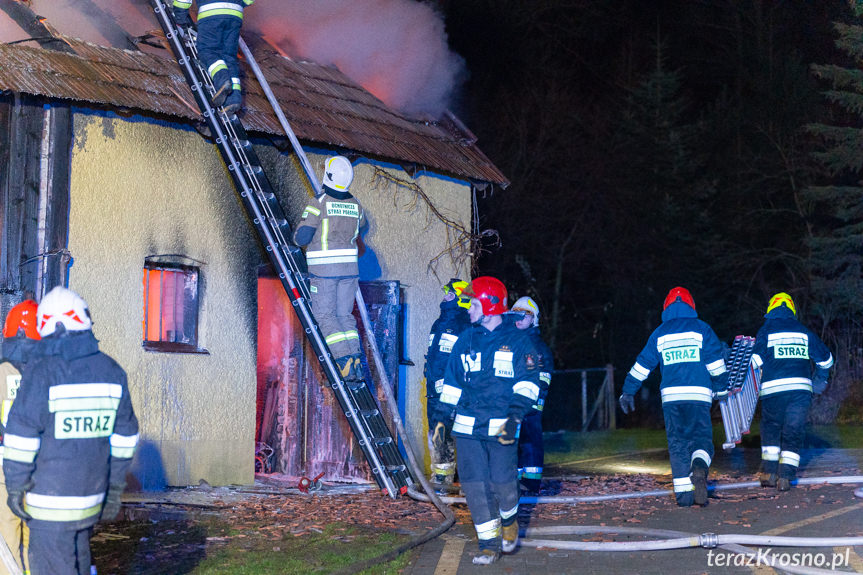 Pożar budynku gospodarczego w Klimkówce