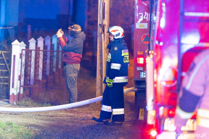 Pożar budynku gospodarczego w Klimkówce