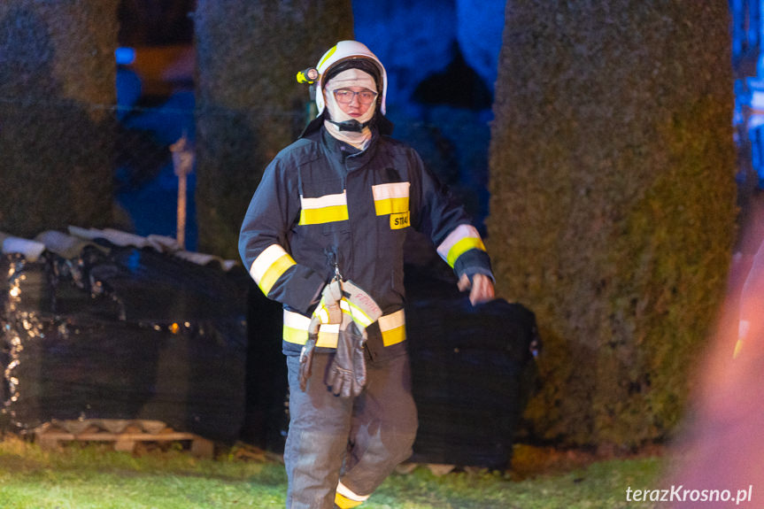 Pożar budynku gospodarczego w Klimkówce