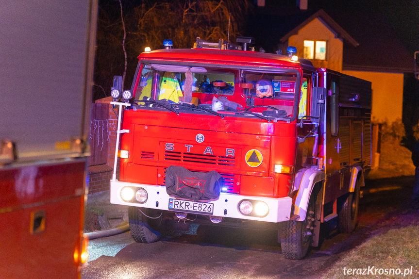 Pożar budynku gospodarczego w Klimkówce