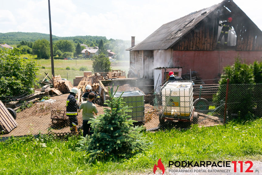 Pożar budynku gospodarczego w Kopytowej