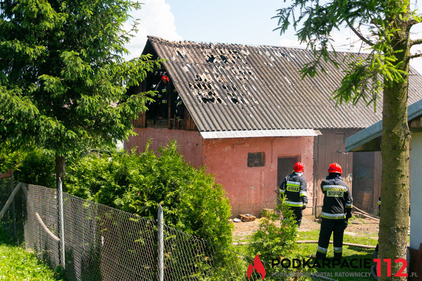 Pożar budynku gospodarczego w Kopytowej