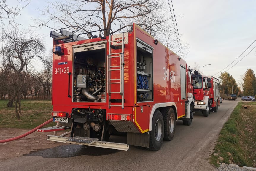 Pożar budynku gospodarczego w Korczynie