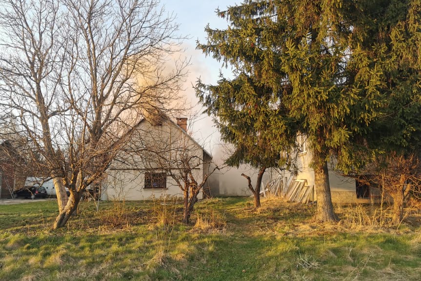 Pożar budynku gospodarczego w Korczynie