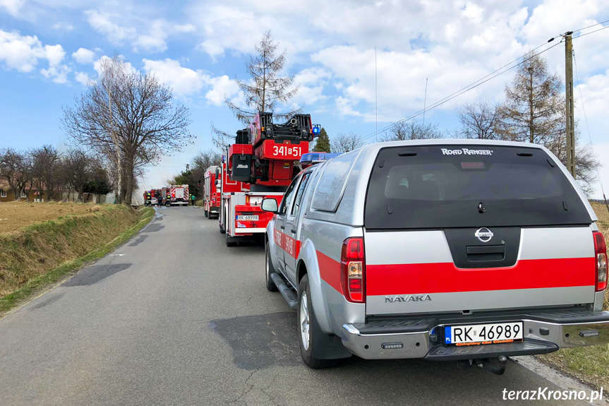 Pożar budynku gospodarczego w Rogach