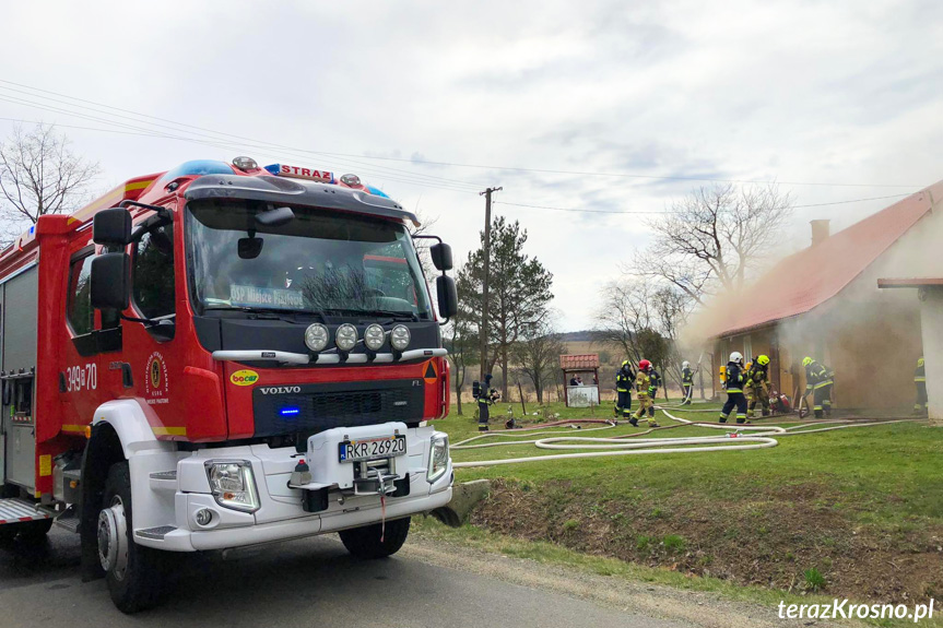 Pożar budynku gospodarczego w Rogach