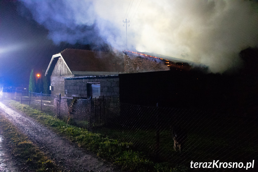 Pożar budynku gospodarczego w Żarnowcu