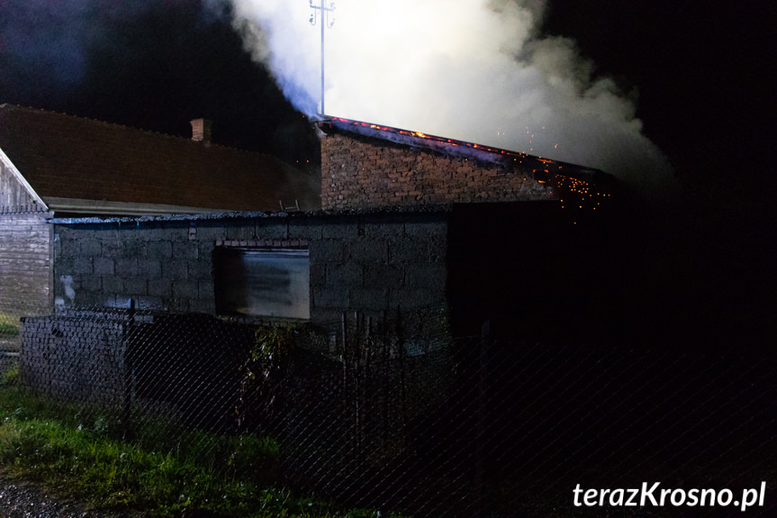 Pożar budynku gospodarczego w Żarnowcu