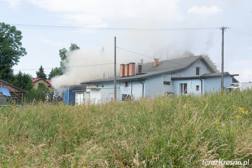 Pożar w budynku masarni w Bratkówce