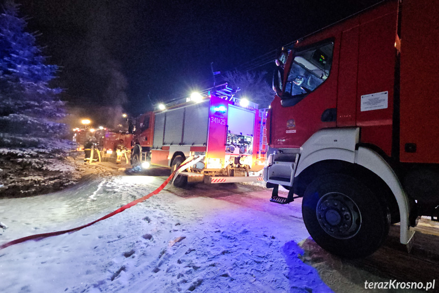 Pożar budynku w Bóbrce