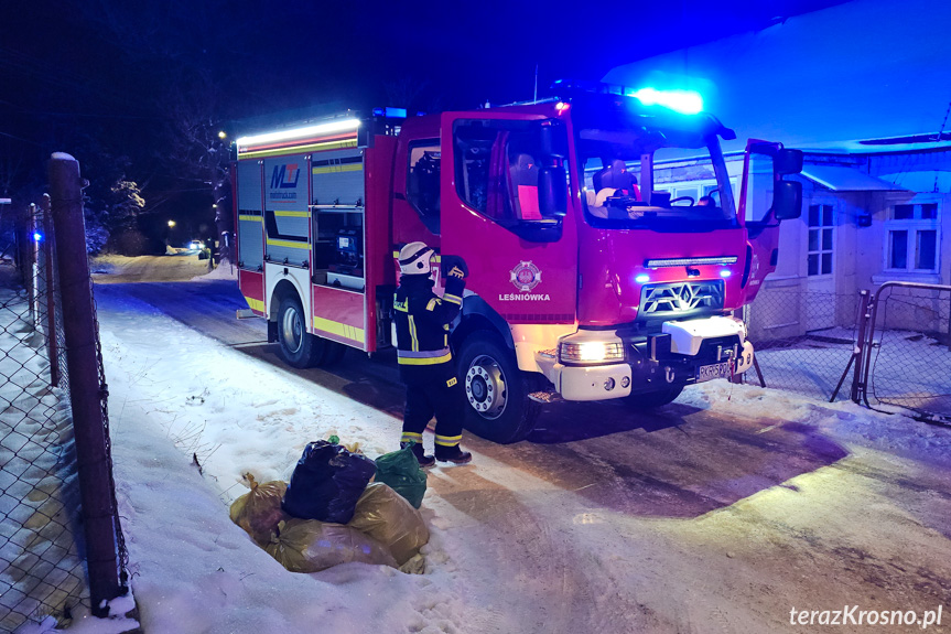 Pożar budynku w Bóbrce