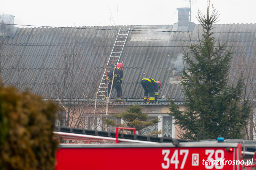 Pożar budynku w Bóbrce