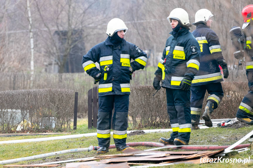 Pożar budynku w Bóbrce