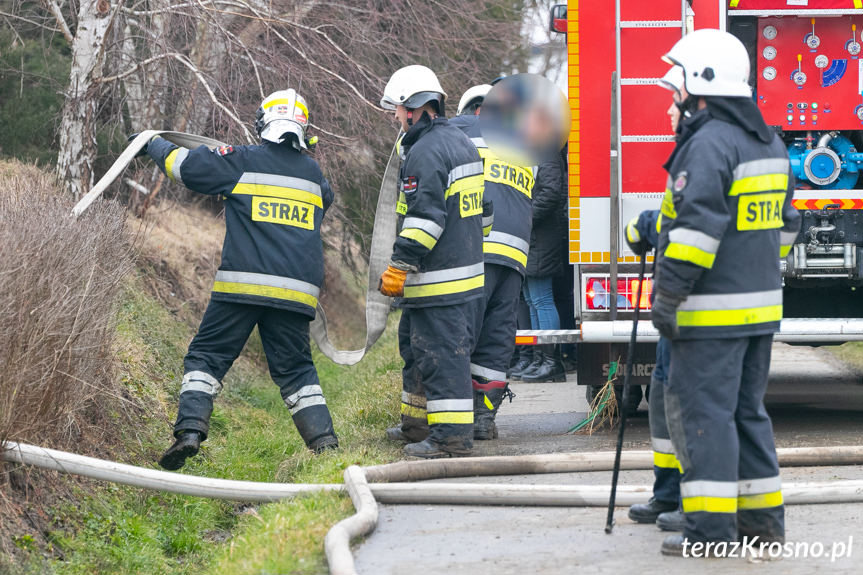 Pożar budynku w Bóbrce