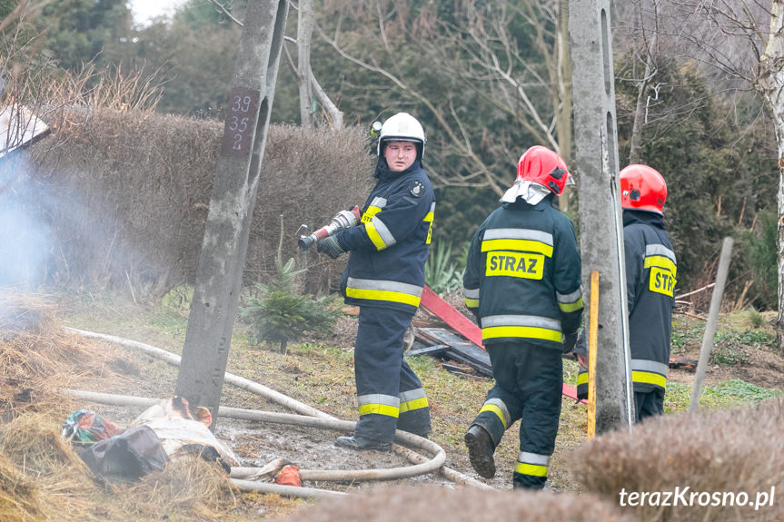 Pożar budynku w Bóbrce